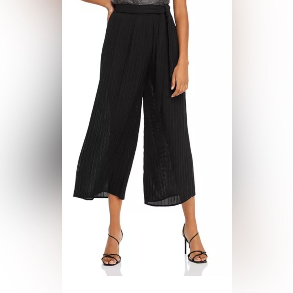 New With Tags! 100% Bloomingdale’s Exclusive Aqua Tie Waist Pleated Pants Black